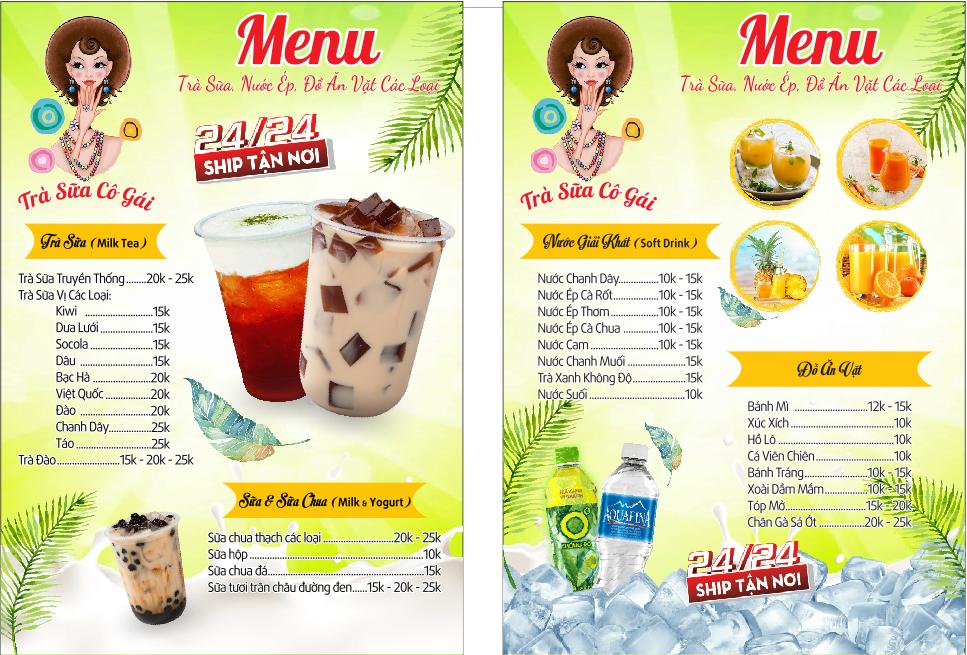 Thiết kế - In menu trà sữa - Xưởng in ấn giá rẻ tại Bình Dương